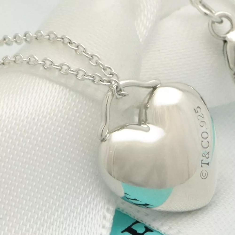 Tiffany & Co. Silver Puff Heart Pendant Necklace